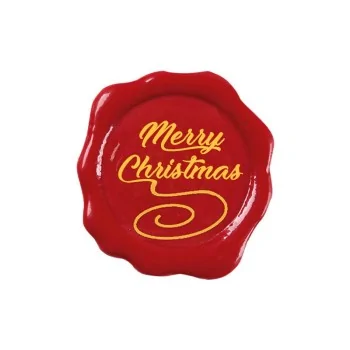 Belgian Chocolate Decoration - Merry Christmas Wax Seal Stamp - 175 pcs
