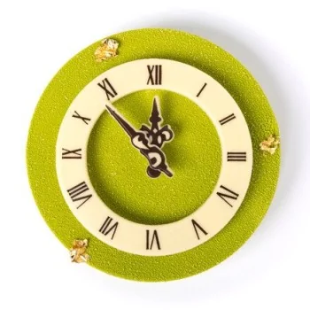 Belgian Chocolate Decoration - Clock Face Decoration - White - 10 pcs