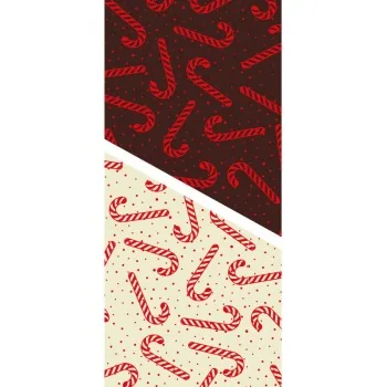 Christmas Candy Canes Chocolate Transfer Sheets - 300 mm x 400 mm - 10 sheets