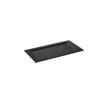 Elegant Base Tray Module - Matt Black Melamine - 53 x 28 x 1.8 cm (2-Piece Set)