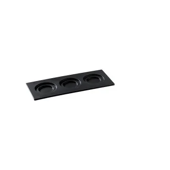 Elegant 2/8 GN Tray - Matt Black Melamine - 13.2 x 32.5 x 1.8 cm - Pack of 2