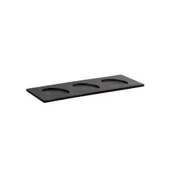 Elegant 2/8 GN Tray - Matt Black Melamine - 32.5 x 13.2 x 1.8 cm - Pack of 2