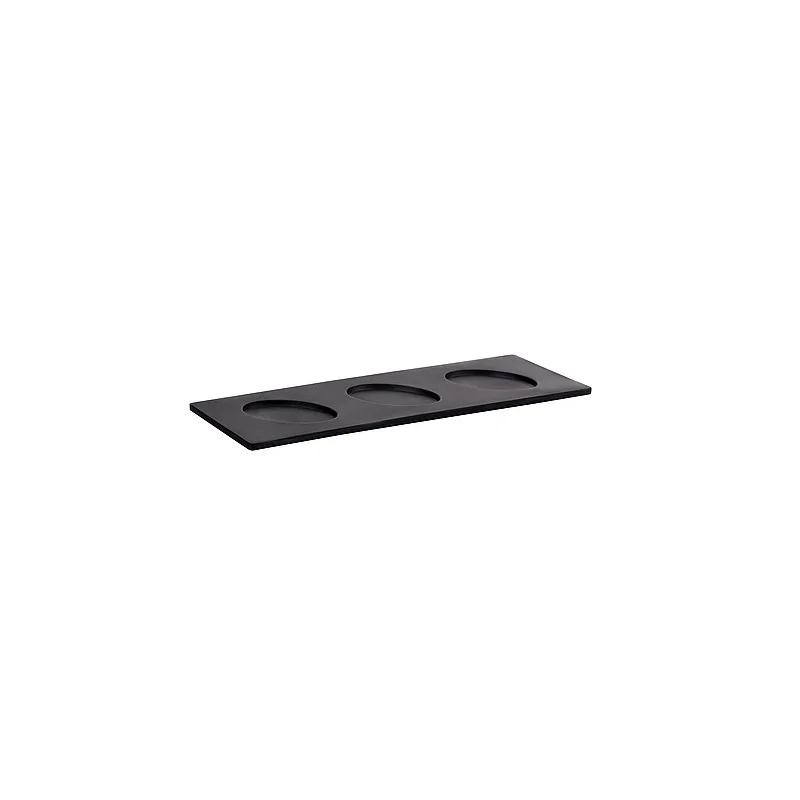 Elegant 2/8 GN Tray - Matt Black Melamine - 32.5 x 13.2 x 1.8 cm - Pack of 2