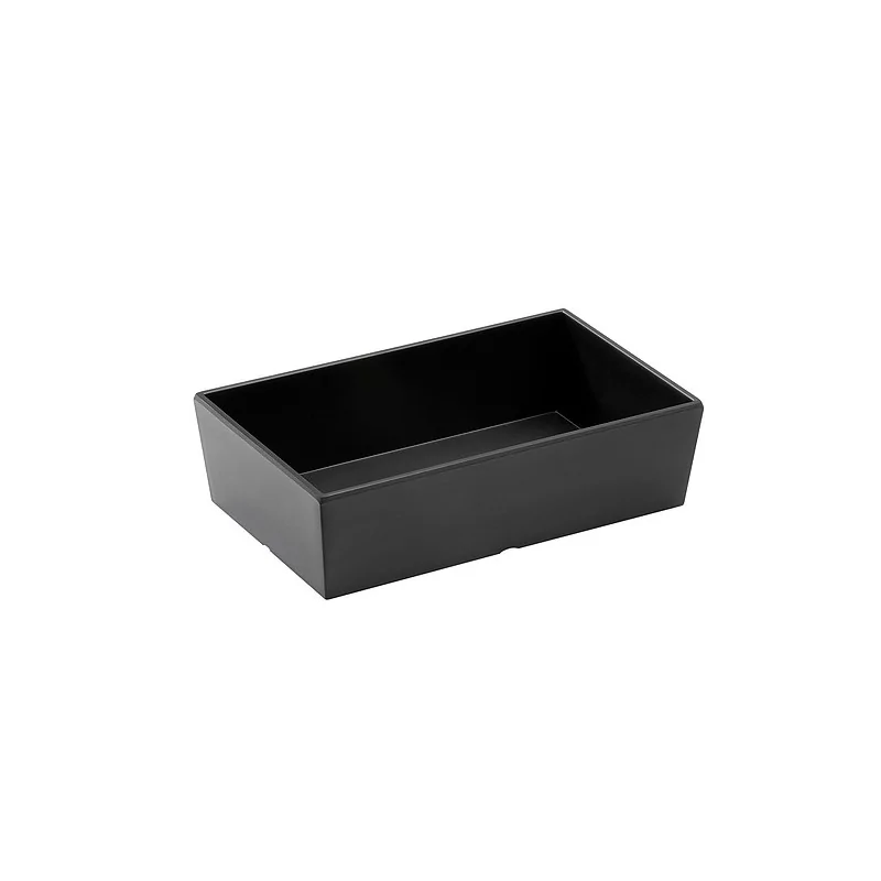 Elegant Melamine Cutlery Box - Matt Black Finish - 26.5 x 16.2 x 7.2 cm - 4 Piece Set