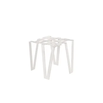 Elegant Galvanised Steel Buffet Display - Matt White Finish - 28.5 x 28.5 x 24 cm