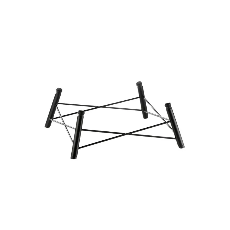 Elegant Crossline Buffet Display - Galvanised Steel - Matt Black Finish - Dimensions: 41.5 x 41.5 x 15.5 cm