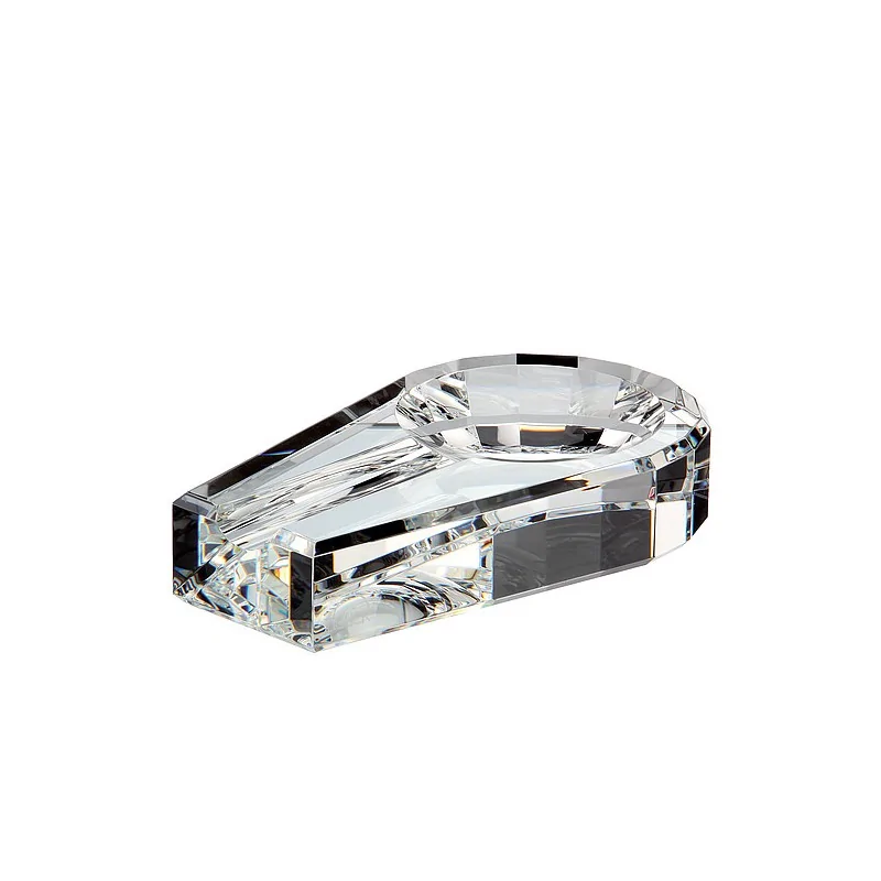 Elegant Cigar Ash Tray - Optical Glass - Clear - 15 x 9 x 3 cm