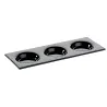 Elegant Deep Black Glass Tray - Design with Three Round Depressions - 32 x 12 cm
