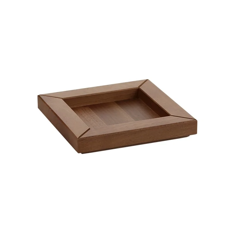Elegant Walnut Solid Wood Tray - Finish - 15.2 x 15.2 x 2.5 cm