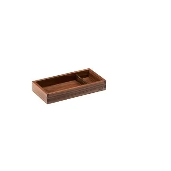 Elegant Walnut Solid Wood Box - Division - 24.4 x 12.4 x 4 cm