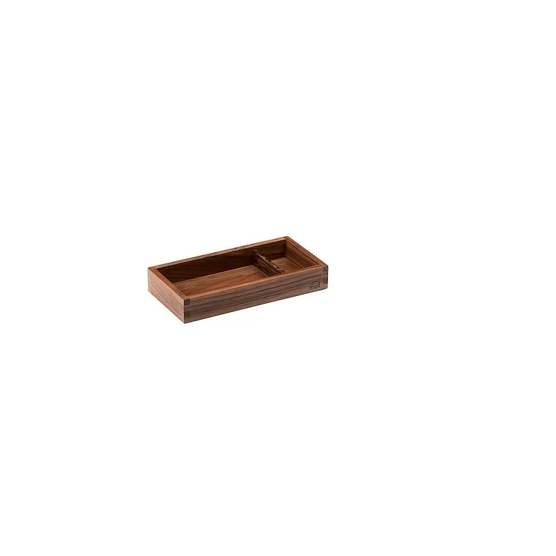 Elegant Walnut Solid Wood Box - Division - 24.4 x 12.4 x 4 cm