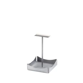 Elegant 18/10 Stainless Steel Satined Cruet Stand - 9.4 x 9.4 x 13.6 cm