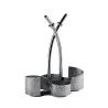 Elegant Hammered 18/10 Stainless Steel Cruet Stand - 16 x 11.5 cm (H21 cm)