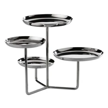 Elegant 18/10 Stainless Steel Etagere - Mirror Polished - 4-Arm Design - Ht: 25 cm