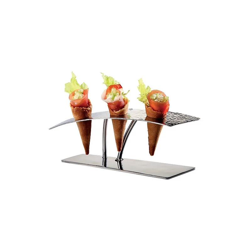 Elegant 18/10 Stainless Steel Hammered Food Display - 20 x 5.5 cm