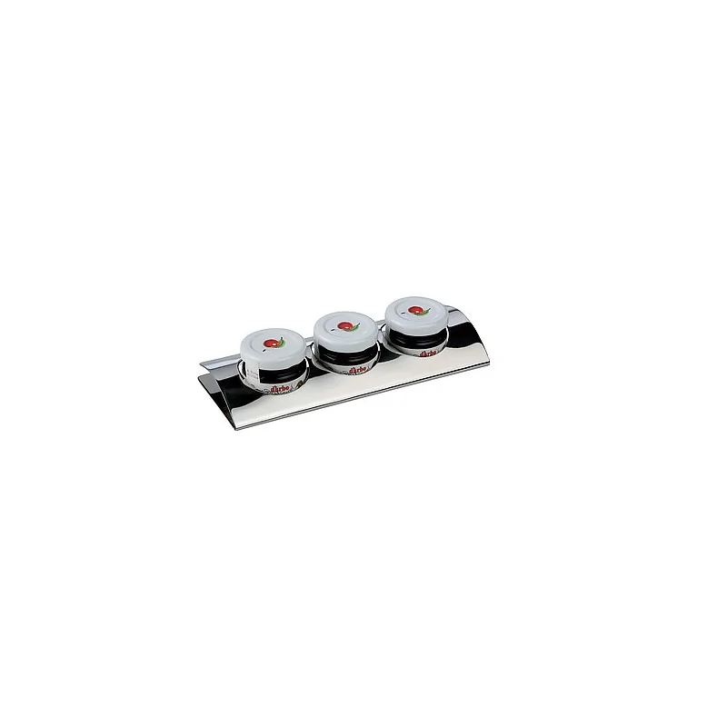 Elegant 18/10 Stainless Steel Mirror Polished Tray - 3-Hole Design (19.5 x 7.5 cm)