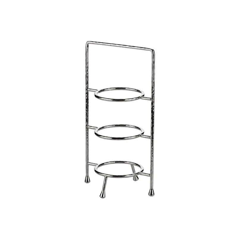 Elegant Hammered Stainless Steel Etagere - Three Tier Design (20.5 x 18 x 37.5 cm)