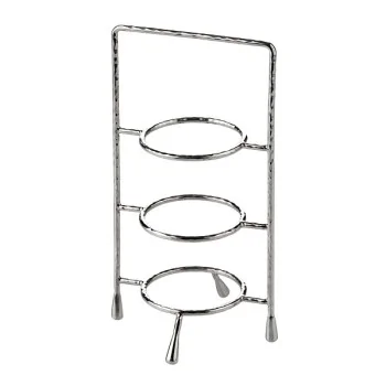 Elegant Hammered Stainless Steel Etagere - Three Tier Design (12.5 x 11.5 x 23 cm)