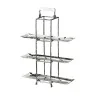 Elegant Hammered Stainless Steel Etagere - 3 Trays - 11.5 x 11.5 x 39 cm (4-Piece Set)