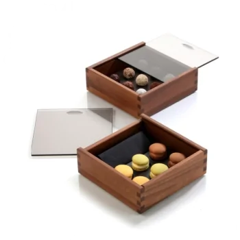 Elegant Anthracite Solid Surface Chocolate Insert - 15.8 x 15.8 x 1 cm