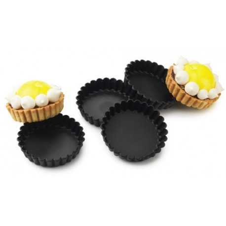 Matfer Bourgeat Exoglass Fluted Round Tartlet Mold 4" - Pack of 12