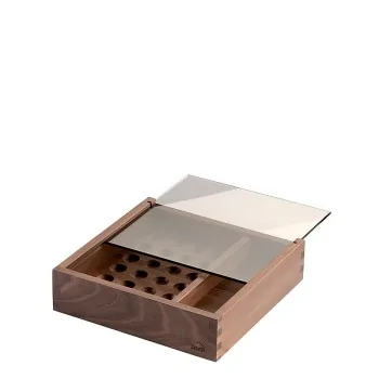 Elegant Walnut Solid Wood Box - Chocolate/Truffle Collection - 23.8 x 23.8 x 6 cm