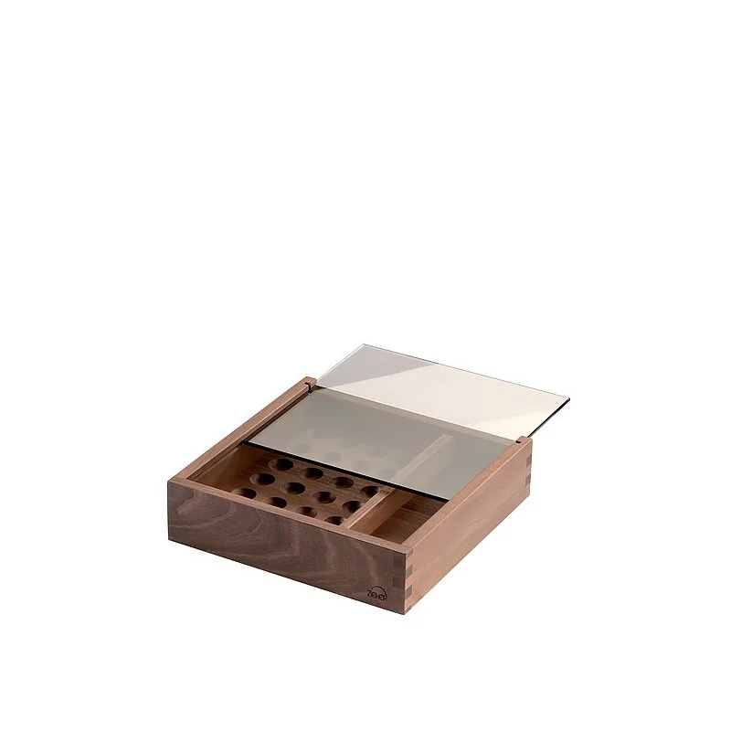 Elegant Walnut Solid Wood Box - Chocolate/Truffle Collection - 23.8 x 23.8 x 6 cm