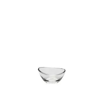 Elegant Oval Bowl - Clear Glass - Diam. 7.5 cm - Ht 3.5 cm - Vol. 0.08L - Pack of 6