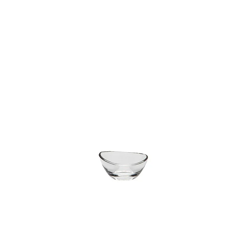 Elegant Oval Bowl - Clear Glass - Diam. 7.5 cm - Ht 3.5 cm - Vol. 0.08L - Pack of 6