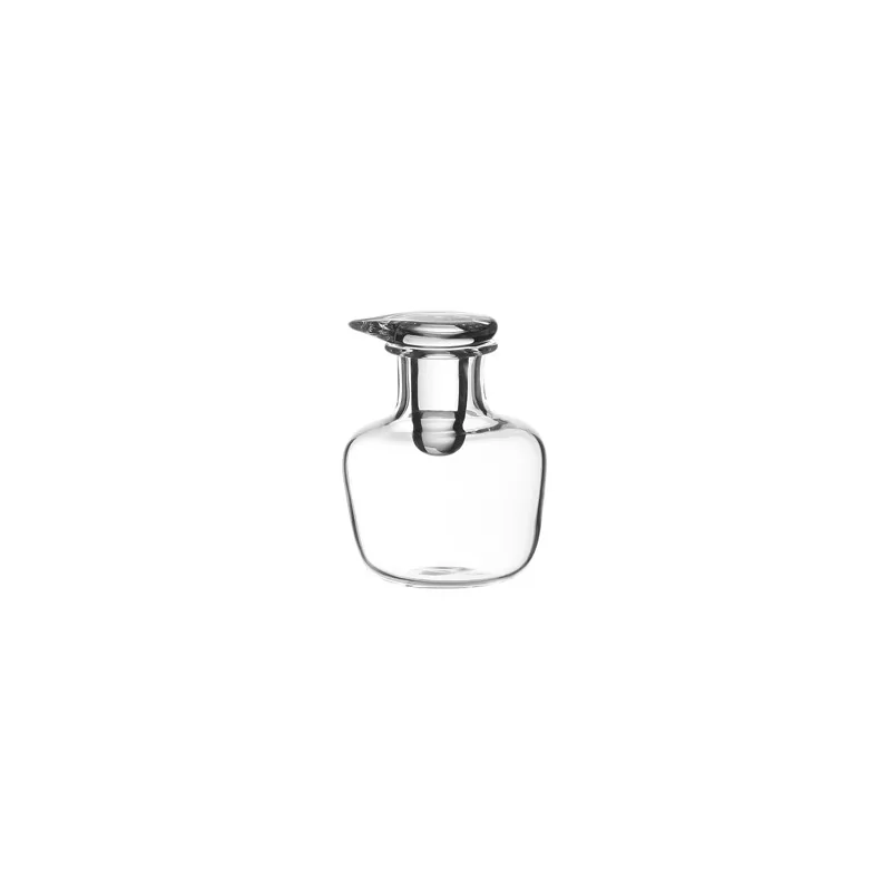 Elegant Clear Glass Miniature Bottle with Stopper - Diam. 4.3 cm - Ht 5.5 cm - Vol. 0.03L