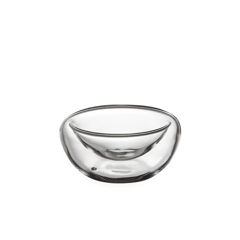 Elegant Borosilicate Glass Bowl Set - Double-Walled - 15 cm Diam. - 7 cm Ht - 0.3L Capacity - 4 Piece Collection