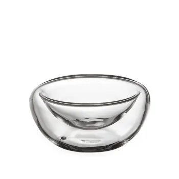 Elegant Borosilicate Glass Bowl Set - Double-Walled - 13 cm Diam. x 6.5 cm Ht - 0.25L Capacity - 4 Piece Set