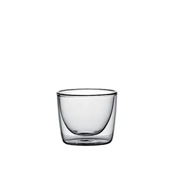 Elegant Borosilicate Glass Miniature - Double-Walled Vessel (6 cm Diam. x 5.6 cm Ht - 0.08L Capacity) - Set of Six.