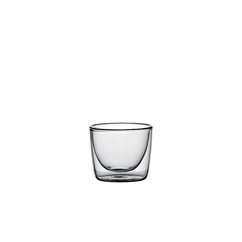 Elegant Borosilicate Glass Miniature - Double-Walled Vessel (8.8 cm Diam. x 7.5 cm Ht - 0.21L Capacity) - Set of Six