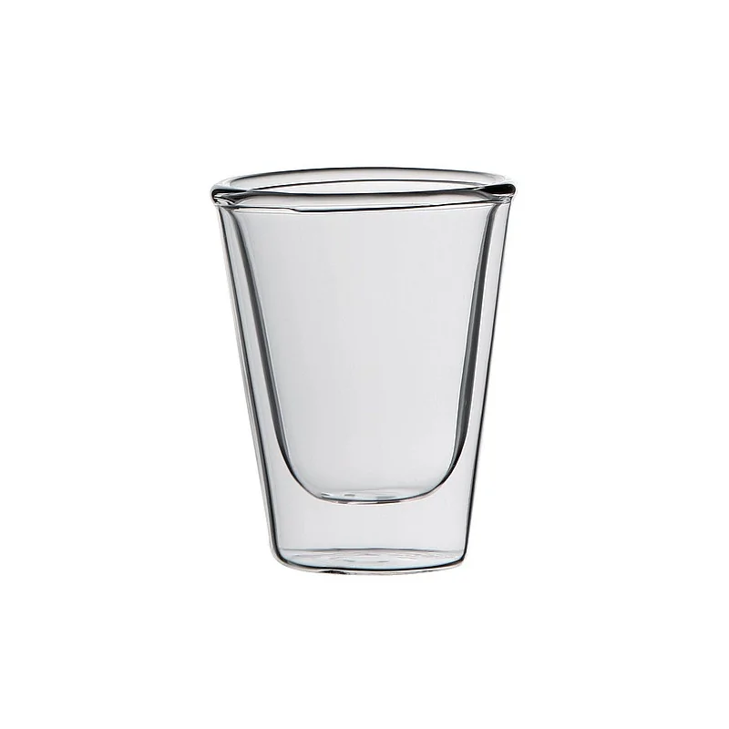 Elegant Borosilicate Glass Miniature - Double-Walled Vessel (6 cm Diam. x 7.5 cm Ht) - 0.08L Capacity - Set of Six