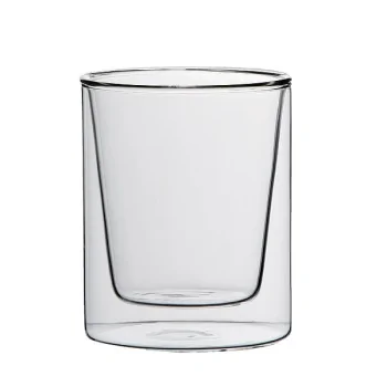 Elegant Borosilicate Glass Tumblers - Double-Walled - 8 cm Diam. x 10 cm Ht - 0.28L Capacity - Set of Six