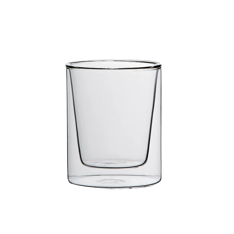 Elegant Borosilicate Glass Tumblers - Double-Walled - 8 cm Diam. x 10 cm Ht - 0.28L Capacity - Set of Six