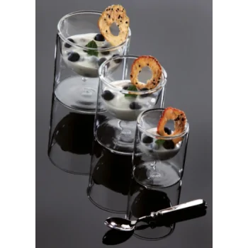 Elegant Borosilicate Glass Bowl - Double-Walled - 12 cm Diam. x 7.5 cm Ht - 0.35L Capacity - Set of Six