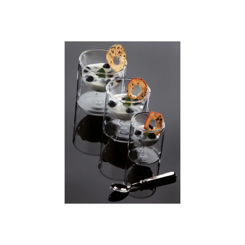 Elegant Borosilicate Glass Bowl - Double-Walled - 12 cm Diam. x 7.5 cm Ht - 0.35L Capacity - Set of Six