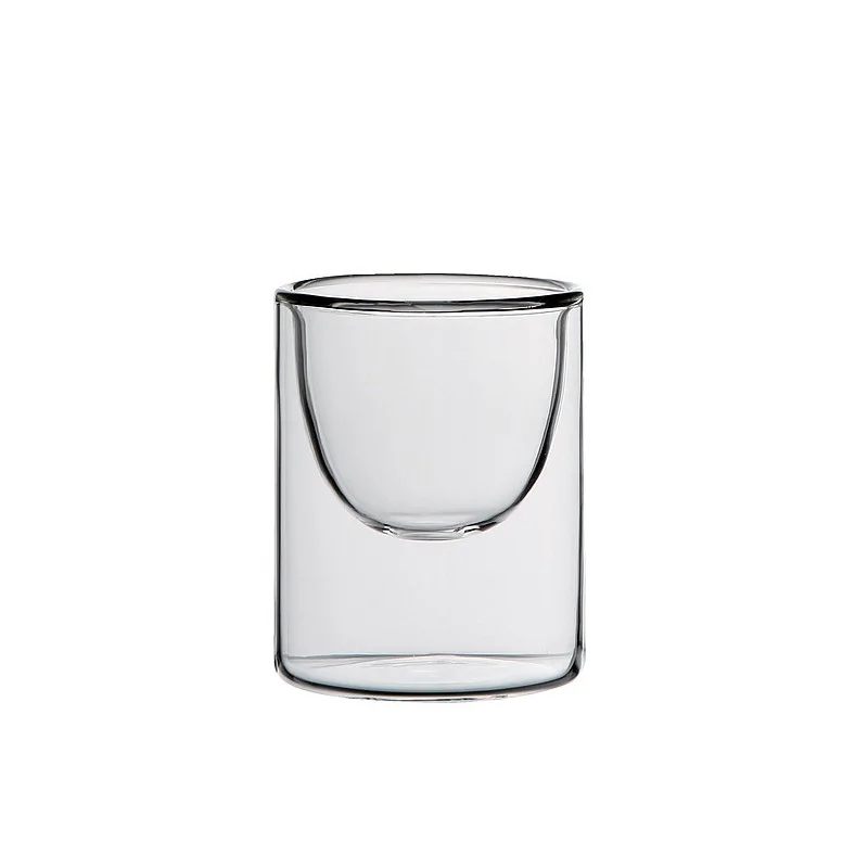 Elegant Borosilicate Glass Small Halfmoon Bowl - Double-Walled (9.5 cm Ht - 21 cm Diam. - 0.21L Capacity) - Set of Six.