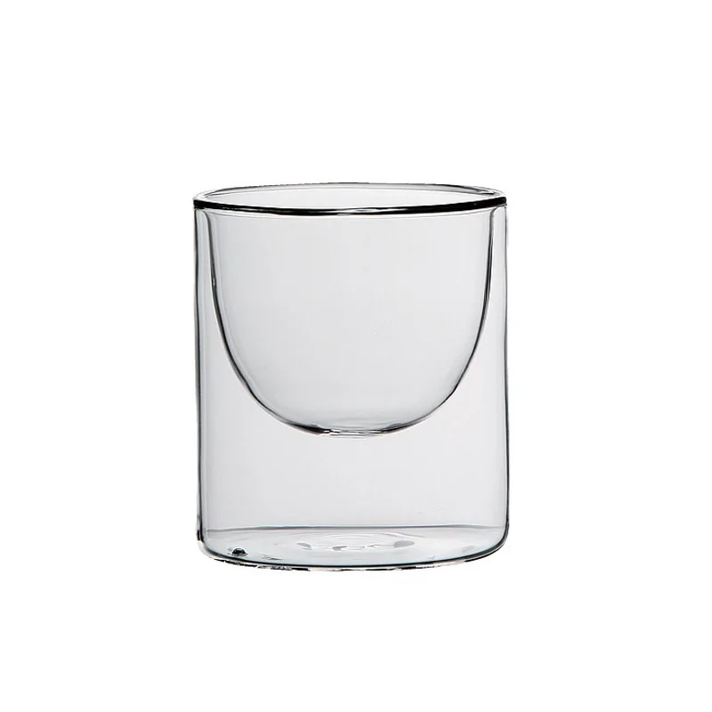 Elegant Borosilicate Glass Small Bowl - Halfmoon Design. Double-Walled Construction 8 cm x 9 cm - 0.17L. Pack of 6.