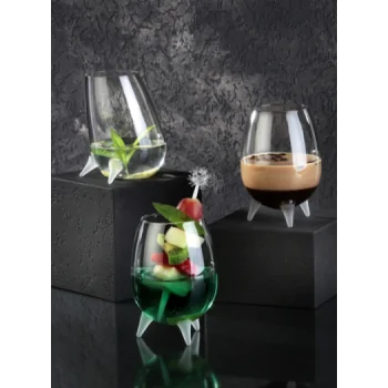 Elegant Viking III Cocktail Glass Borosilicate - Satined/Clear - Diam. 8.5 cm - Ht 12cm - Capacity 0.43L - Set of Six