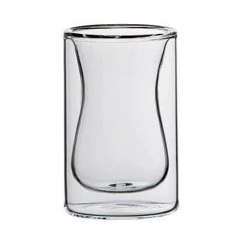 Elegant Borosilicate Glass Miniature - Double-Walled Vessel (5.5 cm Diam. x 8.5 cm Ht - 0.1L Capacity) - Set of Six