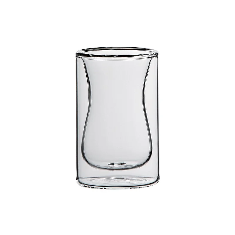 Elegant Borosilicate Glass Miniature - Double-Walled Vessel (5.5 cm Diam. x 8.5 cm Ht - 0.1L Capacity) - Set of Six
