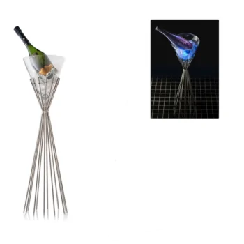 Elegant Mikado Wine Cooler Stand - Stainless Steel (18/10) - Polished - Ht: 70 cm