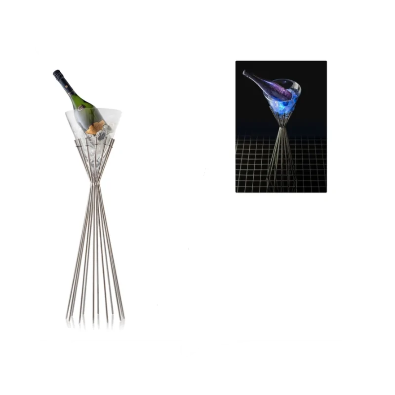 Elegant Mikado Wine Cooler Stand - Stainless Steel (18/10) - Polished - Ht: 70 cm