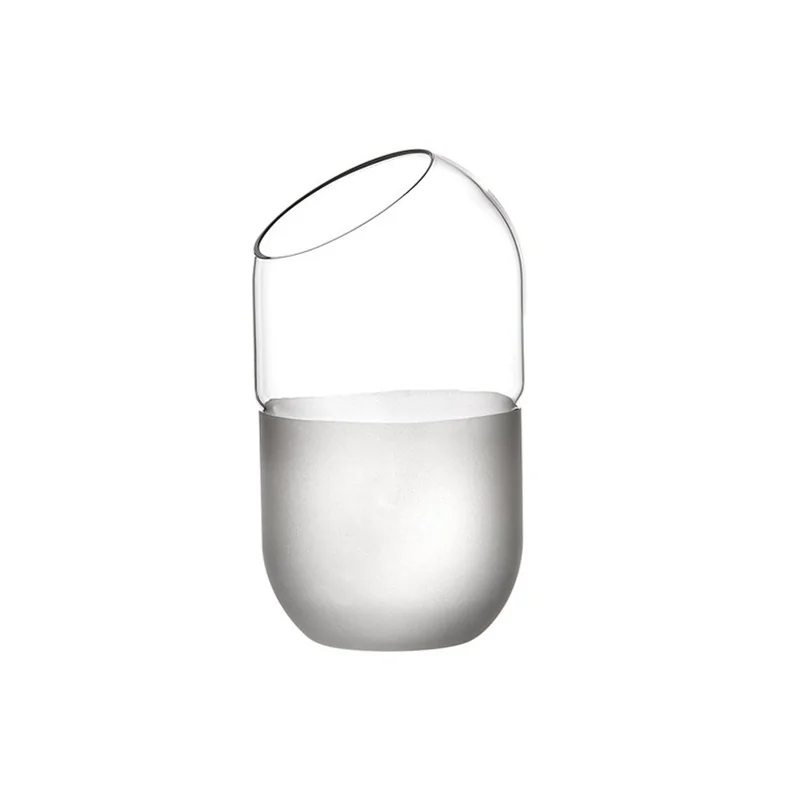 Elegant Satined/Clear Borosilicate Cocktail Glass Set - 6 Pieces (8 cm Diam. x 14 cm Ht - 0.47L Capacity)