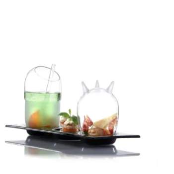 Elegant Satined/Clear Borosilicate Cocktail Glass Set - 6 Pieces (8 cm Diam. x 14 cm Ht - 0.47L Capacity)