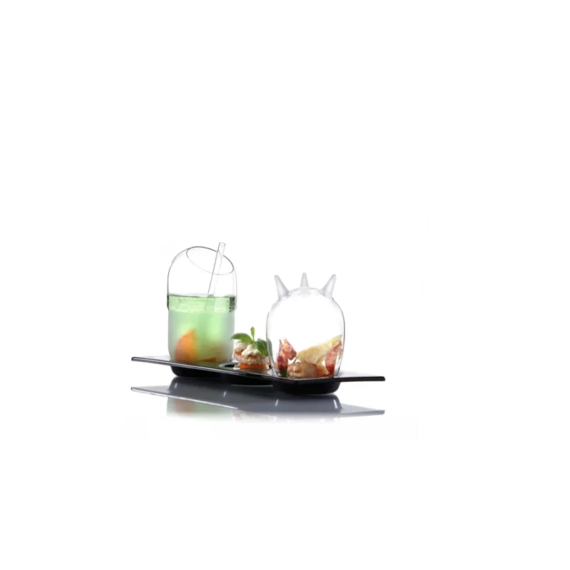 Elegant Satined/Clear Borosilicate Cocktail Glass Set - 6 Pieces (8 cm Diam. x 14 cm Ht - 0.47L Capacity)