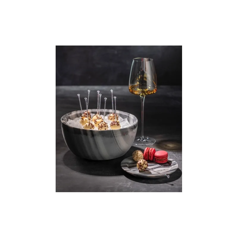 Elegant Marble Decanter Cooler - Polished Finish - Diam. 20 cm - Ht 11 cm